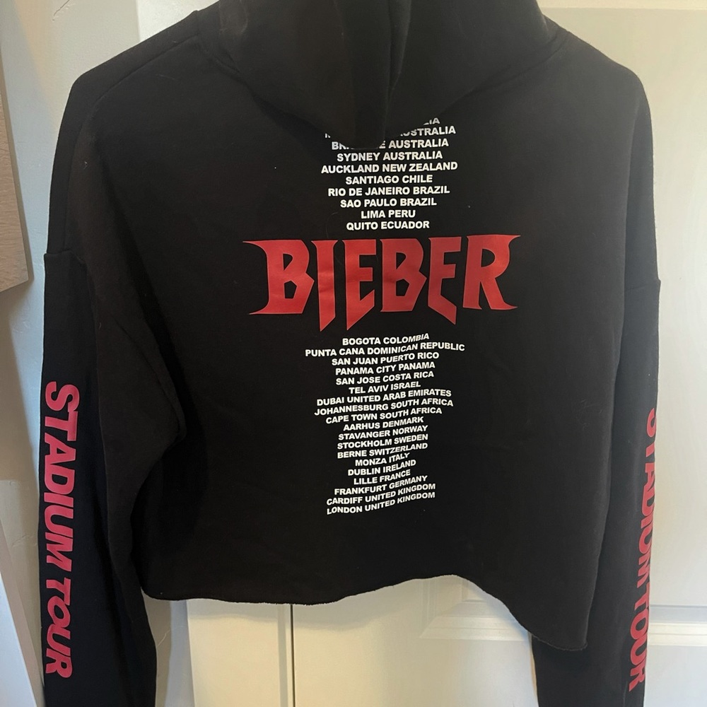 Justin Bieber Stadium Tour Cropped Hoodie